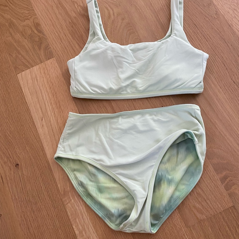 Girls athlete Light green swimsuit